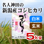 新潟県産コシヒカリ　精米・玄米　５キロの通販